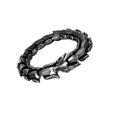 Cargar imagen en el visor de la galería, Pulsera ajustable con diseño de dragón de Midgard
-Gris oscuro - Ozerty