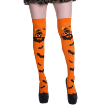 Cargar imagen en el visor de la galería, Calcetines de compresión para Halloween -Murciélagos ambar - Ozerty