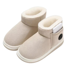 Cargar imagen en el visor de la galería, Zapatillas de algodón con calefacción mediante grafeno -Beige - Ozerty