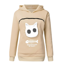 Cargar imagen en el visor de la galería, Sudadera con compartimento porta mascotas -Beige - Ozerty