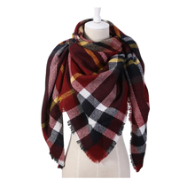 Cargar imagen en el visor de la galería, Bufanda de cashmere con tacto de lana de angora y diseño tartán
 -Luxemburgo - Ozerty
