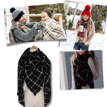 Cargar imagen en el visor de la galería, Bufanda de cashmere con tacto de lana de angora y diseño tartán
 - Ozerty