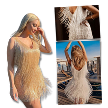 Cargar imagen en el visor de la galería, Vestido de lentejuelas con cuello de pico
 - Ozerty