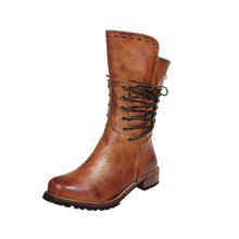 Cargar imagen en el visor de la galería, Botines vintage de cuero PU
 -Marrón/EU35/US4.5/UK2Marrón/EU36/US5/UK3Marrón/EU37/US6/UK4Marrón/EU38/US6.5/UK5Marrón/EU39/US7.5/UK6Marrón/EU40/US8/UK7Marrón/EU41/US8.5/UK8Marrón/EU42/US9.5/UK9Marrón/EU43/US10/UK10 - Ozerty