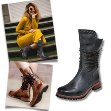 Cargar imagen en el visor de la galería, Botines vintage de cuero PU
 - Ozerty