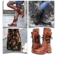 Cargar imagen en el visor de la galería, Botines vintage de cuero PU
 - Ozerty