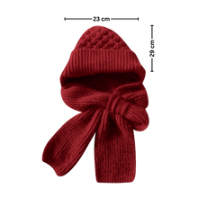 Cargar imagen en el visor de la galería, Gorro y bufanda de punto 2 en 1, con protección auditiva y material cortaviento

 - Ozerty
